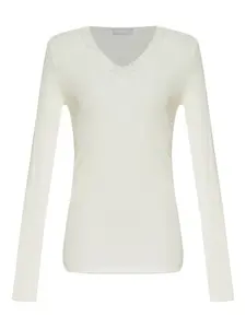 Кружевной топ с V-образным вырезом Hanro, нейтральный