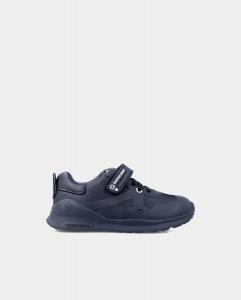 Кожаные туфли для мальчика на шнуровке со шнуровкой и застежкой-липучкой Biomecanics, черный