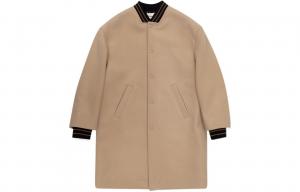 Детские шерстяные пальто с круглым вырезом, средней толщины Fendi, бежевый