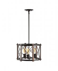 Подвесной светодиодный светильник Ferme с тремя регулируемыми плафонами в деревенском стиле Jonathan Y, черный