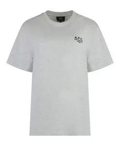 Хлопковая футболка с логотипом A.P.C., серый