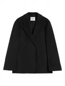 Пальто с потайной застежкой JIL SANDER, черный