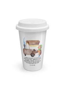 Mr. & Mrs. Panda Термокружка с изображением ежа и каштана, с надписью белого цвета