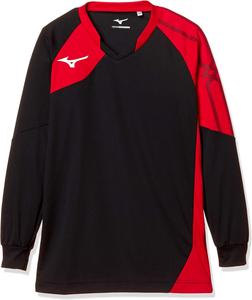 Волейбольная толстовка Mizuno V2MA9021, игровая толстовка с длинным рукавом, для клубных мероприятий, тренировок, для юниоров, черный/красный