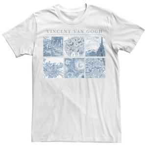 Мужская синяя футболка с вставками Vincent Van Gogh Generic, белый