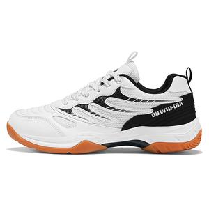 OUWENHEIMANBA Амортизирующие противоскользящие износостойкие низкие бадминтонные кроссовки унисекс белый черный, цвет White Black