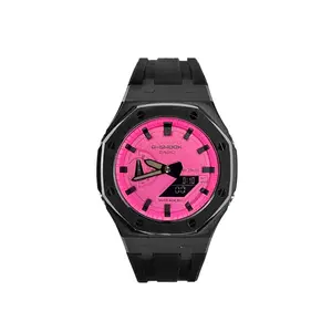 Часы Casio G-Shock Analog-Digital 2100 Series, арт. GA-2100-1A1, черный/розовый