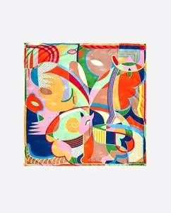 Платок с геометрическими оранжевыми узорами Bimba y Lola