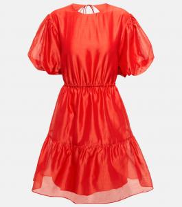 Люселия мини-платье из хлопка и шелка SIR, красный