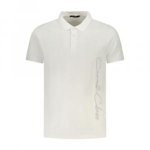 Белая хлопковая мужская рубашка поло Cavalli Class