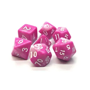 Поли-набор «Розовый и белый с белым» (7), Acrylic-Resin Dice - Vorpal (Poly Sets)