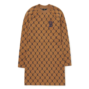 MLB Платье Old Flower с длинным рукавом женское цвета хаки