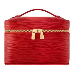 LOUIS VUITTON Миниатюрная косметичка из натуральной кожи Эпи красного цвета Louis