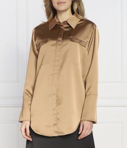 Сатиновые Рубашка без атласа Comfort fit Boss, коричневый