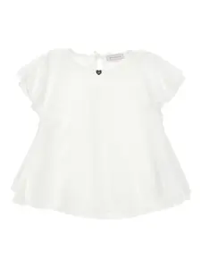 Многослойный топ с аппликацией Monnalisa, белый