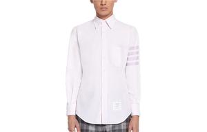 Сорочка из саржи с четырьмя планками THOM BROWNE, розовая