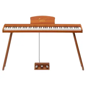 Glarry GPP-110 88-клавишное полноразмерное полу-взвешенное стандартное электрическое цифровое пианино с банкеткой для пианино - натуральный