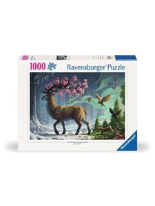 Пазл Ravensburger, 1000 деталей. Олень как предвестник весны в красочном исполнении