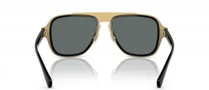 Мужские солнцезащитные очки Versace, черная оправа, темно-серые линзы, 56 мм, Black Frame/Dark Grey Lens