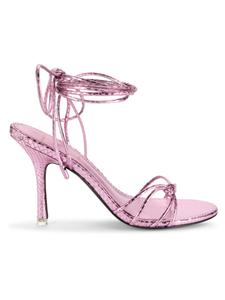 Сандалии Leanna с верхом из тисненой кожи под питона Black Suede Studio, цвет Light Purple