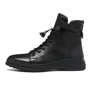 Kemaron Мужские черно-белые ботинки с черной подошвой на флисовой подкладке, цвет Black Sole Fleece-Lined