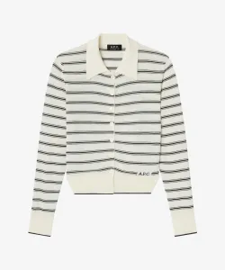 Кардиган-поло в полоску