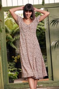 FatFace Недорогое платье миди с лугом Fat Face, коричневый