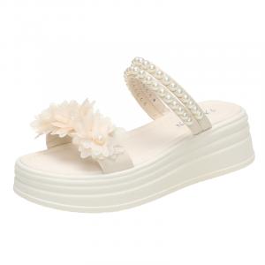 TONYBEAR Скользостойкие износостойкие шлепанцы женские бежевые, цвет Beige