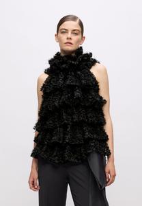 Топ KARL LAGERFELD KARL STUDIO RUFFLE MESH TOP, Black