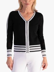 Кардиган на молнии с краем в полоску спереди chesca, черный/белый