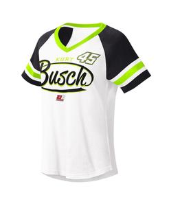 Женская бело-черная футболка с v-образным вырезом Kurt Busch Circus Catch G-III 4Her by Carl Banks