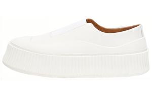 Низкие стильные скейтерские туфли женские белые JIL SANDER