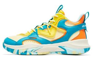 Баскетбольные кроссовки мужские высокие черные/серо-синие Qiaodan