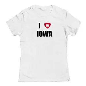 Футболка с принтом "I heart Iowa" для подростков Unbranded, белый