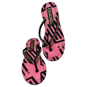 Женские шлёпанцы CHANEL, розовые