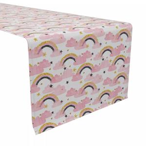 Дорожка для стола, 100 % хлопок, 16x90 дюймов, блестящие розовые радуги.