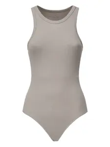 Боди в рубчик с круглым вырезом Alaïa, серый