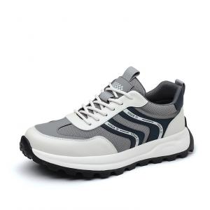 Нескользящие, дышащие, увеличивающие рост низкие повседневные мужские туфли Devanro, White Gray