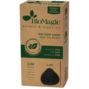 Краска для волос темно-каштановый 3.00, 250 г Biomagic Keratin&Argan oil, цвет ciemny brąz 3.00