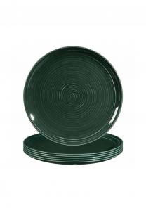 Набор столовых тарелок Terra ø 27,5 см 6 шт Seltmann Weiden, тёмно-зелёный