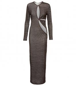 Трикотажное платье макси с вырезом Christopher Esber, коричневый