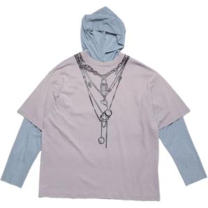 Многослойная худи с потертостями Acne Studios, теплый серый