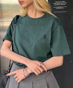 Футболка-поло унисекс с вышивкой «Конь в одну точку», весна/лето 2015 U.S. Polo Assn., цвет Grn