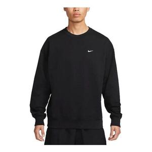 Толстовка Nike Solo Swoosh French Terry Crew 'Black', черный