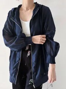 Парка большого размера из прозрачной ткани, прозрачная Doux Belle, цвет Navy