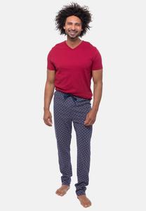 Пижамный комплект mey SET, Dunkelblau Rot/Dark Red