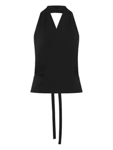 Топ с запахом и воротником-халтер St. Agni, черный