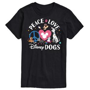 Футболка с рисунком Disney's Cats & Dogs Big & Tall Peace Love Dogs License