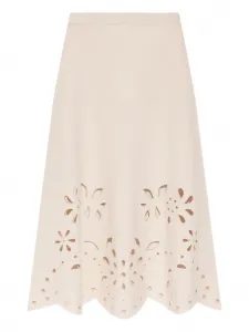 Юбка с фестонами и вырезами Ulla Johnson, нейтральный