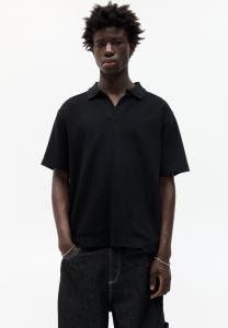 Рубашка поло SHORT SLEEVE PULL&BEAR, черный